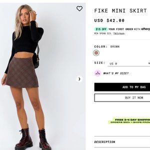 Plaid Skirt BRAND NEW Princess Polly